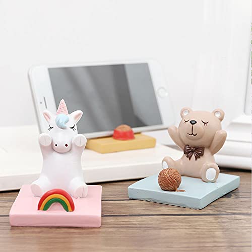 IBWell Cute Animal Unicorn Cell Phone Stand for Desk Smartphone Mobile Phone Holder Compatible for All Smartphone Holder, Tablet Office Decor