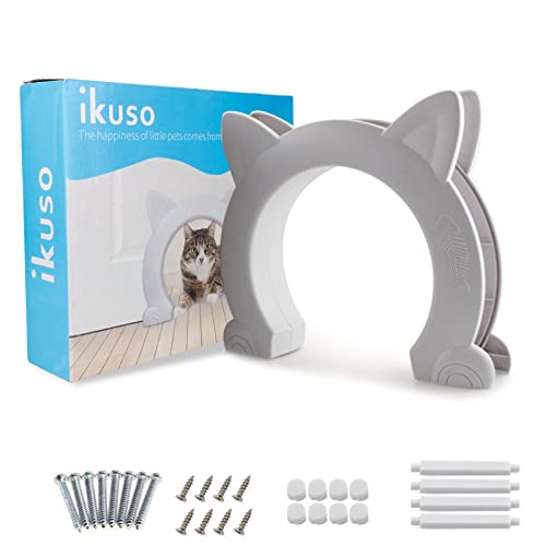 ikuso Indoor Cat Door, Cat Door for Interior Door, Pet Doors for Cat, Kitties and Kittens