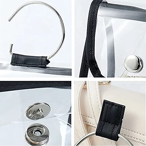 Hanging Handbag Organizer, PVC Purse Storage Bag Dustproof, Space-Saving Handbag Protector with Joinable Design, 4 PCS (Transparent black border, 4PCS (S+M+L+XL))