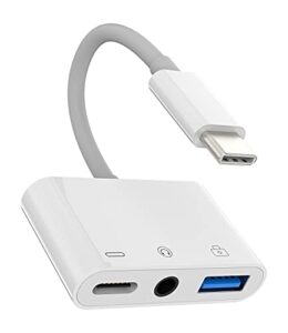 usb c to 3.5mm headphone and charger otg adapter typejack aux dongle audio splitter for samsung galaxy lg power charging thunderbolt 3.0 for macbook pro/air4 2020 for ipad camera connector converter