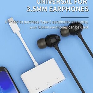 USB C to 3.5mm Headphone and Charger OTG Adapter TypeJack AUX dongle Audio Splitter for Samsung Galaxy LG Power Charging Thunderbolt 3.0 for MacBook Pro/Air4 2020 for ipad Camera Connector Converter