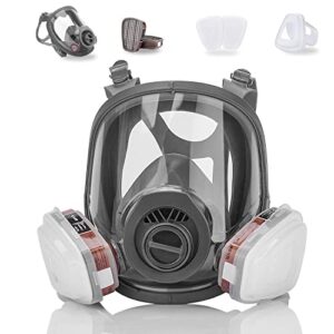 fnwd reusable full face mask with activated carbon air filter, protect against gas,paint,dust,chemicals and other work protection（for 6800）