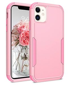 bentoben iphone 11 case, phone case iphone 11, heavy duty 3 in 1 full body rugged shockproof hybrid hard pc soft tpu bumper drop protective girls women boy men covers for iphone 11 6.1", pink design