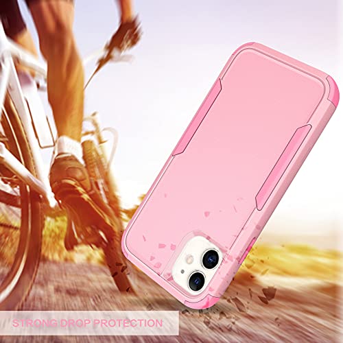 BENTOBEN iPhone 11 Case, Phone Case iPhone 11, Heavy Duty 3 in 1 Full Body Rugged Shockproof Hybrid Hard PC Soft TPU Bumper Drop Protective Girls Women Boy Men Covers for iPhone 11 6.1", Pink Design