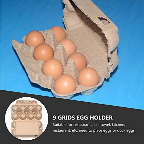 Cabilock 20pcs Egg Cartons Paper Tray Fiber Egg Tray Holder Pulp Egg Containers for Family Farm Market Camping Picnic Travel (Kraft Paper Color)