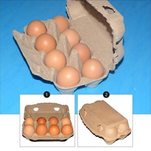 Cabilock 20pcs Egg Cartons Paper Tray Fiber Egg Tray Holder Pulp Egg Containers for Family Farm Market Camping Picnic Travel (Kraft Paper Color)