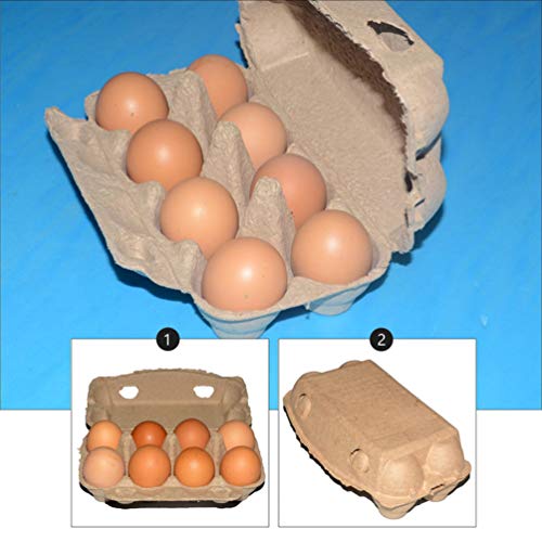 Cabilock 20pcs Egg Cartons Paper Tray Fiber Egg Tray Holder Pulp Egg Containers for Family Farm Market Camping Picnic Travel (Kraft Paper Color)