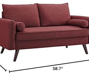 LifeStyle Solutions Calgary Loveseat, 58.7" W x 32.3" D x 32.3" H, Burgundy