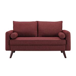 LifeStyle Solutions Calgary Loveseat, 58.7" W x 32.3" D x 32.3" H, Burgundy