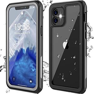 oterkin for iphone 12 case waterproof, built-in screen protector dustproof shockproof 360 full body protective daily-use ip68 waterproof case for iphone 12 5g(6.1inch)