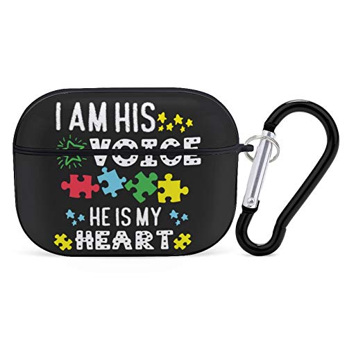 I Am His Voice Autism Awareness Airpods Case Cover for Apple AirPods Pro Cute Airpod Case for Boys Girls Silicone Protective Skin Airpods Accessories with Keychain