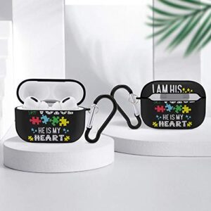 I Am His Voice Autism Awareness Airpods Case Cover for Apple AirPods Pro Cute Airpod Case for Boys Girls Silicone Protective Skin Airpods Accessories with Keychain