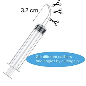 9 Pack 12ml/cc Dental Syringe with Curved Tip & Measurement Disposable Graduated Dental Irrigation Syringe for Oral Dental Care, Tonsil Stones Removing, Lab, Feed Small Pet (Curved-No Measurement)