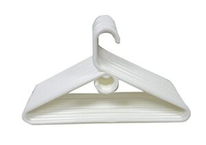 9pc heavy duty plastic tubular cloth hangers - white
