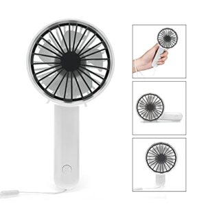 omikaji mini handheld fan, folding table fan pocket fan with 180°rotatable flexible stand, ultra quiet rechargeable portable fan for stroller bike camping bbq gym office room car traveling (white)