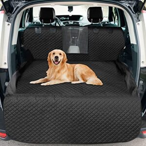 vailge dog cargo liner for suv，waterproof suv cargo liner for dogs，nonslip pet cargo cover liner dog car seat cover mat with mesh window，washable dog trunk cargo cover with bumper flap - universal fit
