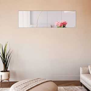 Ruomeng Full Length Mirror Tiles - 14" x 12" x 4Pcs Gym Mirror Body Mirror Frameless Wall Mirror for Vanity Bedroom, Living Room