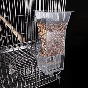 Bird Cage Automatic Feeder,Acrylic High Capacity Bird Food Dispenser Parrot Feeder Cage Accessories for Parakeet Canary Cockatiel Finch