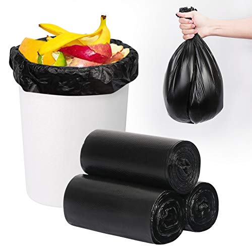 PetsHome Trash Bags, Garbage Bags, 150 Count 4 Gallon [Extra Thick][Leak Proof] Rubbish Bags Wastebasket Bin Liners for Home Office Trash Can Black