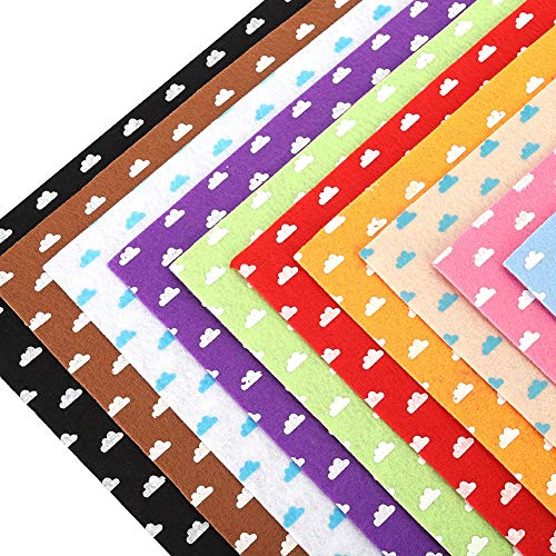 Craft Sheet DIY Non-Woven Fabric, 10Pcs Non-Woven Fabric, Coin Bag Sewing for Making Costumes Christmas Crafts(15 * 15cm 10 Colors/Bag)