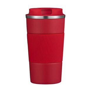 17oz stainless steel vacuum insulated coffee travel mug for ice drink & hot beverage, double wall travel tumbler cups with spill proof lid, car thermos gift for men and women (red)