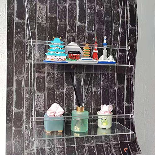 Goosacyon Window Plant Shelf Indoor Transparent Hanging Planter Shelf Displays Storage Rack Acrylic Window Shelves for Living Room Bedroom Bathroom Kitchen (210506SH01-1-10572-1910001901)