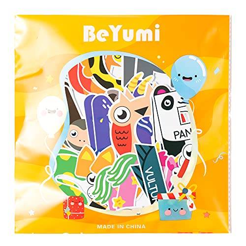 BeYumi 52Pcs Animal Alphabet Cutouts ABC Letters Learning Cards Educational Materials Home Preschool Classroom Decoration Bulletin Board Displays Wall Decals Stickers for Toddler Kids