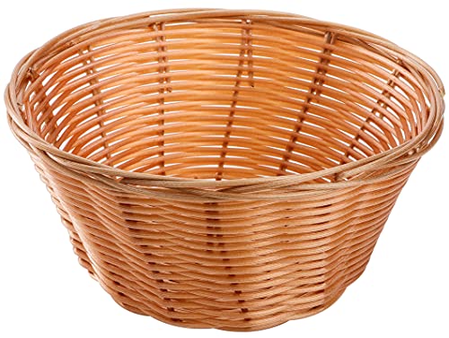 Yesland 12 Pack Plastic Round Basket Small Gift Baskets - 7 Inch Woven Bread Roll and Food Serving Baskets - Food Storage Basket Bin for Kitchen, Restaurant, Centerpiece Display, Christmas Gifts