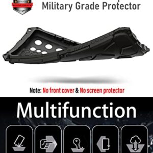 KumWum Armor Phone Case for Samsung Galaxy S21 Ultra Military Grade Drop Protection Cover S21Ultra 5G Heavy Duty Hybrid Metal Bumper Built-in Silicone Shockproof Dustproof - Black + Red