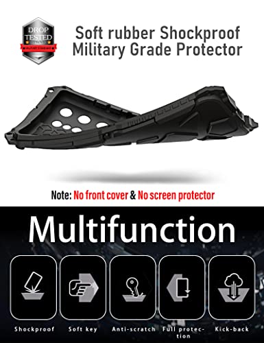 KumWum Armor Phone Case for Samsung Galaxy S21 Ultra Military Grade Drop Protection Cover S21Ultra 5G Heavy Duty Hybrid Metal Bumper Built-in Silicone Shockproof Dustproof - Black + Red