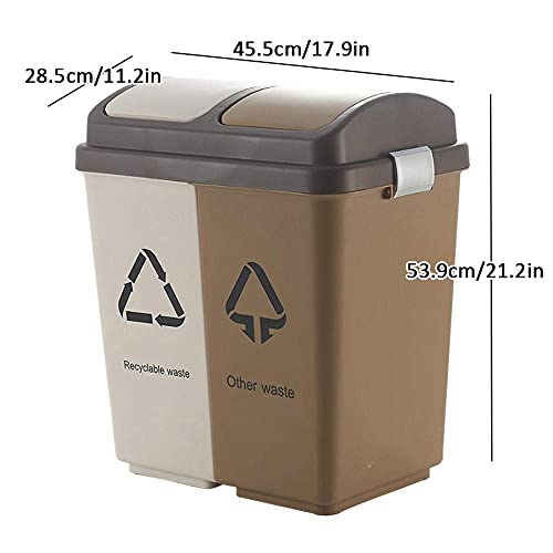 Rails Double Plastic Waste Bin Living Room 40L,20L with 2 Compartment,Litter Bins Kitchen Soft Closure,Airtight