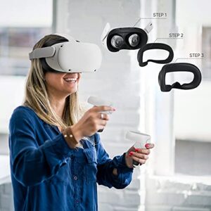 Accessories for Oculus Quest 2, Sweatproof Face Cover for Oculus Quest 2 Headset & Quest 2 Facial Interfaces, with a Lens Cover