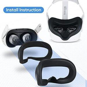 Accessories for Oculus Quest 2, Sweatproof Face Cover for Oculus Quest 2 Headset & Quest 2 Facial Interfaces, with a Lens Cover