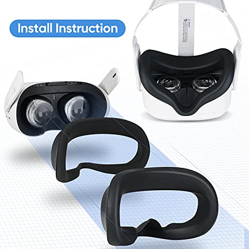 Accessories for Oculus Quest 2, Sweatproof Face Cover for Oculus Quest 2 Headset & Quest 2 Facial Interfaces, with a Lens Cover