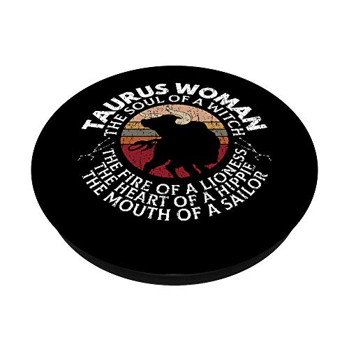 Taurus Woman Funny Zodiac Sign Graphic For Women Girls PopSockets PopGrip: Swappable Grip for Phones & Tablets