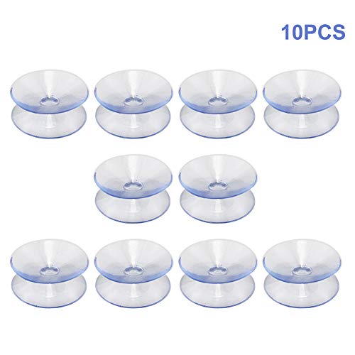 QOONESTL Double Sided Suction Cups Compatible with Glass Table Top, 10pcs Suction Cups Without Hooks Sucker Pads for Glass Multifunctional Mirror Double Sided Non-Slip Glass Tabletop