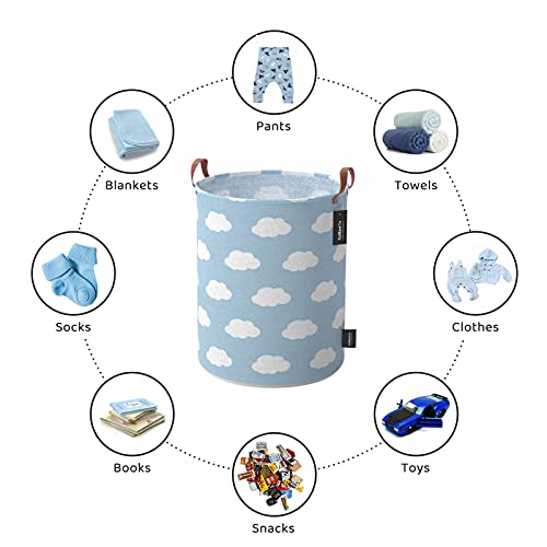 Large Laundry Hamper for Dirty Clothes, Cloths & Towels | Tall, Big Basket for Extra Loads | XL Size, Sturdy, Collapsible, Portable & Waterproof | Cute, Modern | Kids, Nursery, Girls, Baby (2 Baskets)