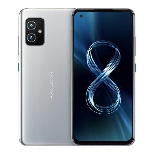 ASUS Zenfone 8 ZS590KS 5G Dual 256GB 16GB RAM Factory Unlocked (GSM Only | No CDMA - not Compatible with Verizon/Sprint) International Version - Silver