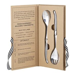 Santa Barbara Design Studio Gift Set Kitchen Essentials TableSugar Kraft Cardboard Book Gift Box, 2-Pieces, Salad Servers