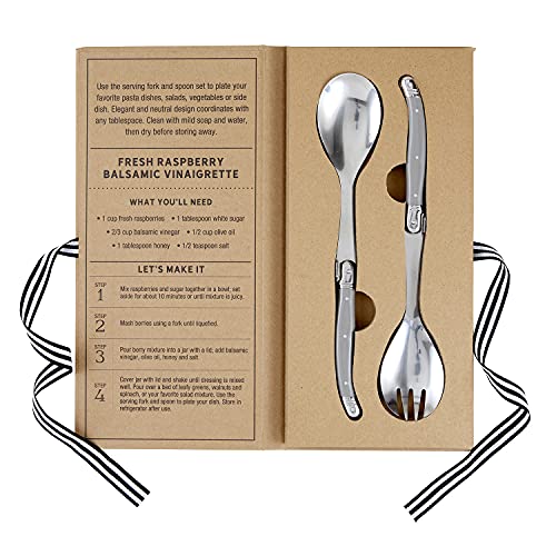 Santa Barbara Design Studio Gift Set Kitchen Essentials TableSugar Kraft Cardboard Book Gift Box, 2-Pieces, Salad Servers