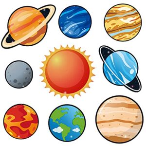 BeYumi 45Pcs Solar System Cutouts 9 Planets Galaxy Wall Decal Educational Material Removable Wall Stickers Outer Space Decor for Bedroom Nursery Classroom Bulletin Board Displays Universe Theme Party