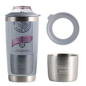 tumbler buddy insulated can holder – vacuum-sealed stainless steel – beer bottle insulator for cold beverages –thermos beer cooler suited for any size drink - one size fits all - tumbler not included
