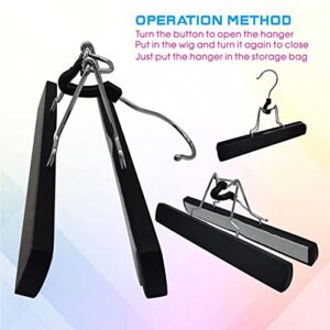 High-Grade Wooden Slack Hangers for Hair Extensions Carrier Holder,Wood Pants Hangers with 360° Swivel Hook, Non Slip Wood Skirt Hangers