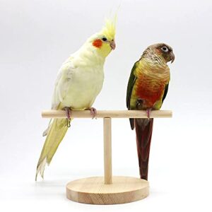 qbleev bird perch parrot wooden stand，bird tabletop standing perches play stand rack，parrot training stick travel portable pet bird carrier stand for parakeets cockatiel conure budgie lovebirds finch