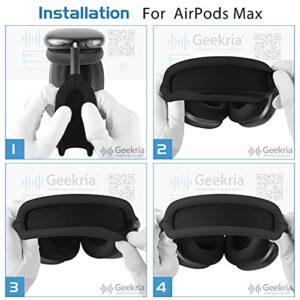 Geekria Silicone Headband Cover Compatible with AirPod Max Headphone, Headband Protector/Headband Replacement Easy DIY Installation No Tool Needed (Black)