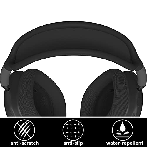 Geekria Silicone Headband Cover Compatible with AirPod Max Headphone, Headband Protector/Headband Replacement Easy DIY Installation No Tool Needed (Black)