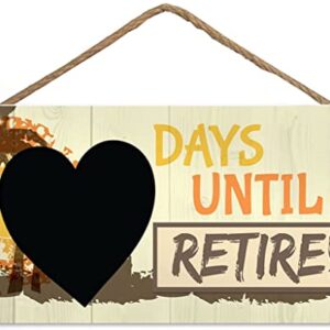 Days Until I Retire Chalkboard Countdown Hanging Plaque Funny Novelty Retirement Gift Wood Sign Grandma Grandad (US-G043)