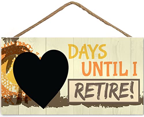 Days Until I Retire Chalkboard Countdown Hanging Plaque Funny Novelty Retirement Gift Wood Sign Grandma Grandad (US-G043)