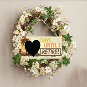 Days Until I Retire Chalkboard Countdown Hanging Plaque Funny Novelty Retirement Gift Wood Sign Grandma Grandad (US-G043)