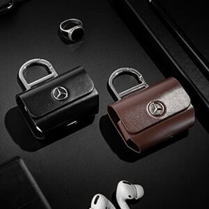Mercedes-Benz D-Ring Leather Case Compatible with Airpods Pro (Storm Gray)